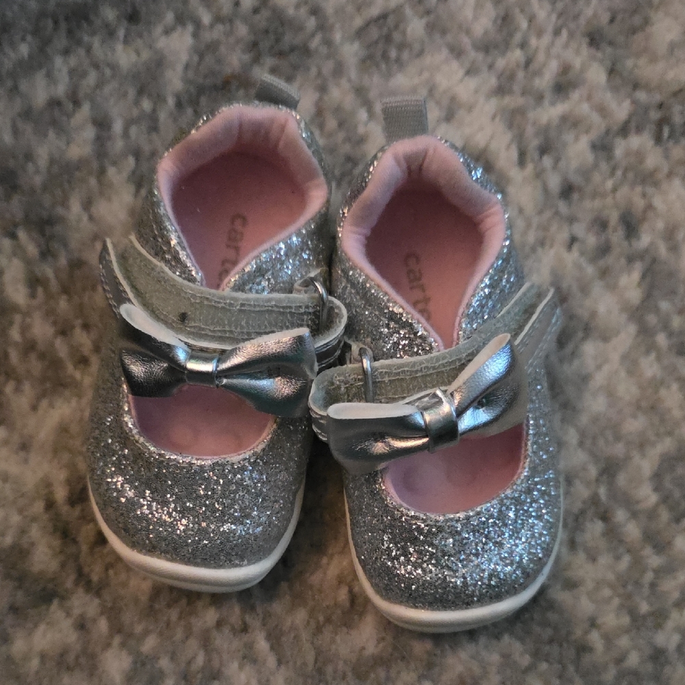 Carter's Shimmering Silver Dress Shoes